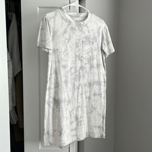 Madewell Classic Grey Tye-Die T-Shirt Dress, worn once
